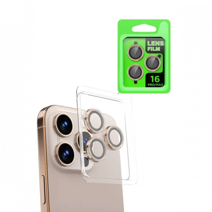 Newface Apple iPhone 16 Pro Max Raze Metal Kamera Lens - Natural Grey