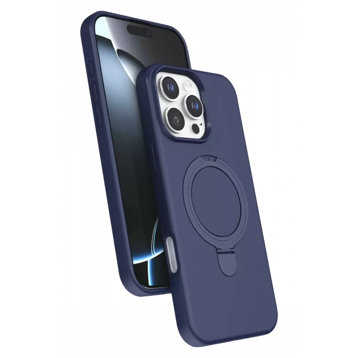 Newface Apple iPhone 16 Pro Max Regal Magsafe Standlı Kapak - Lacivert