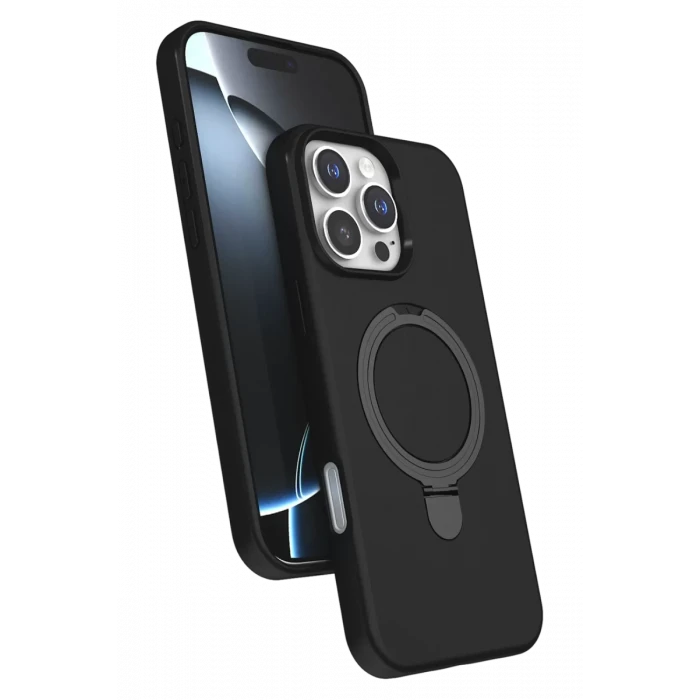 Newface Apple iPhone 16 Pro Max Regal Magsafe Standlı Kapak - Siyah