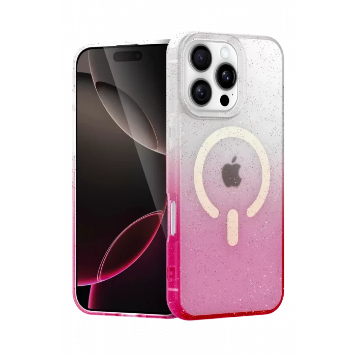 Newface Apple iPhone 16 Pro Pummel Shiny Magsafe Kapak - Pembe
