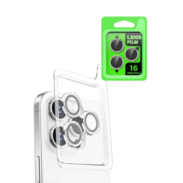 Newface Apple iPhone 16 Pro Raze Metal Kamera Lens - Beyaz