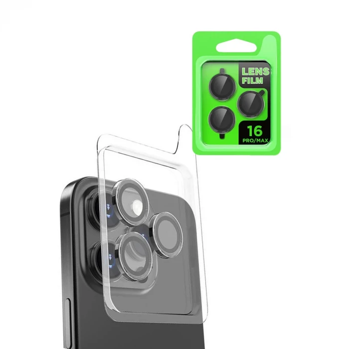 Newface Apple iPhone 16 Pro Raze Metal Kamera Lens - Siyah