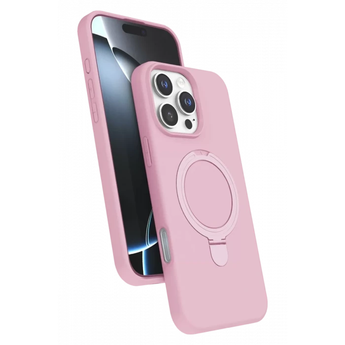 Newface Apple iPhone 16 Pro Regal Magsafe Standlı Kapak - Açık Pembe
