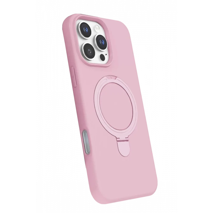 Newface Apple iPhone 16 Pro Regal Magsafe Standlı Kapak - Açık Pembe