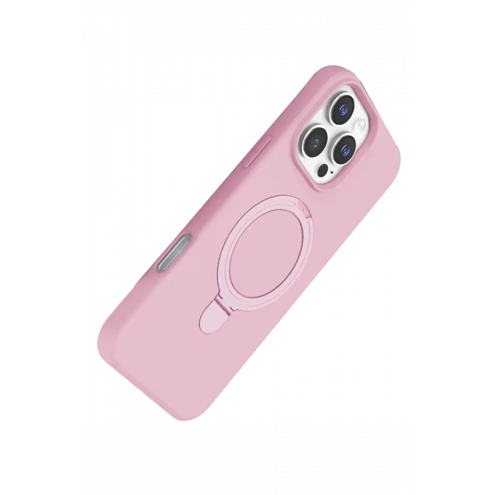 Newface Apple iPhone 16 Pro Regal Magsafe Standlı Kapak - Açık Pembe