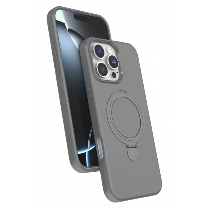 Newface Apple iPhone 16 Pro Regal Magsafe Standlı Kapak - Titan Gri