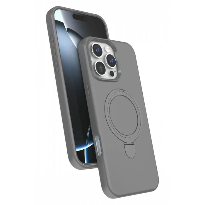 Newface Apple iPhone 16 Pro Regal Magsafe Standlı Kapak - Titan Gri
