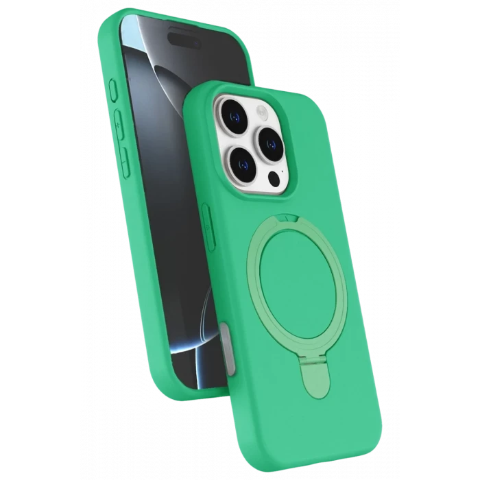 Newface Apple iPhone 16 Pro Regal Magsafe Standlı Kapak - Yeşil