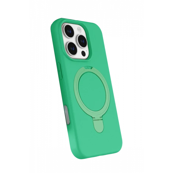 Newface Apple iPhone 16 Pro Regal Magsafe Standlı Kapak - Yeşil