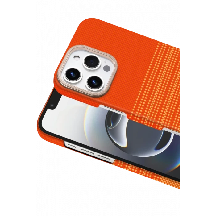 Newface Apple iPhone 16 Pro Vega Magsafe Kapak - Turuncu