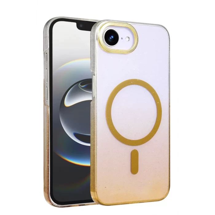 Newface Apple iPhone 16E Glossy Magsafe Kapak - Çöl Titanyum
