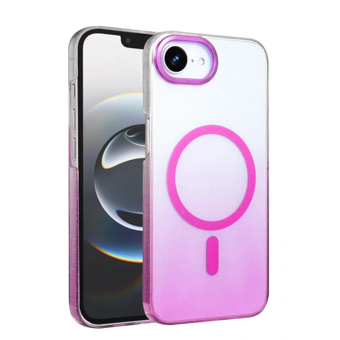 Newface Apple iPhone 16E Glossy Magsafe Kapak - Mor