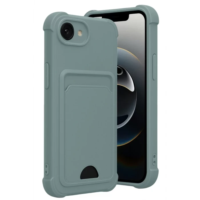 Newface Apple iPhone 16E Kelvin Kartvizitli Silikon - Açık Yeşil