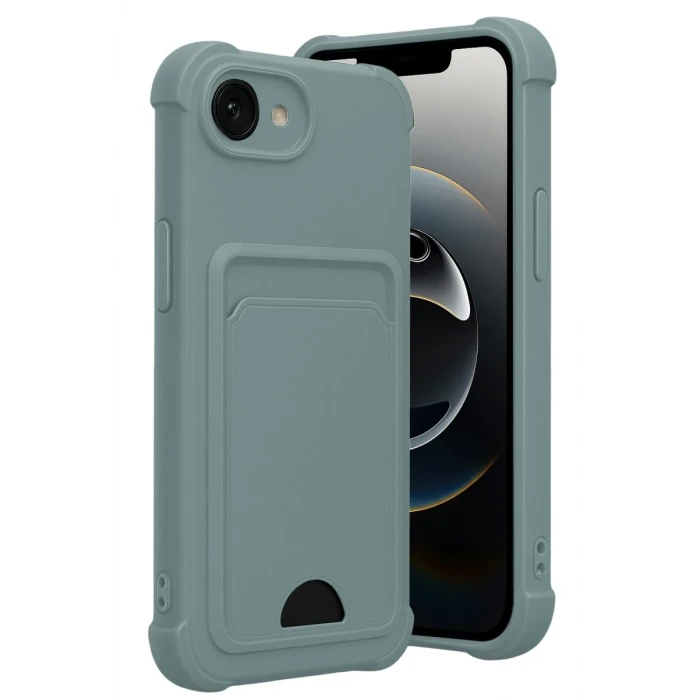 Newface Apple iPhone 16E Kelvin Kartvizitli Silikon - Açık Yeşil