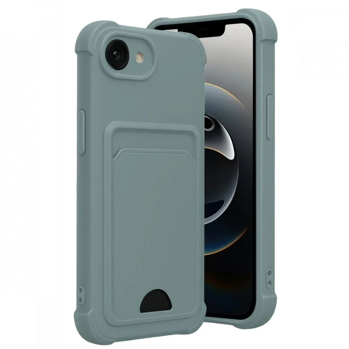Newface Apple iPhone 16E Kelvin Kartvizitli Silikon - Açık Yeşil