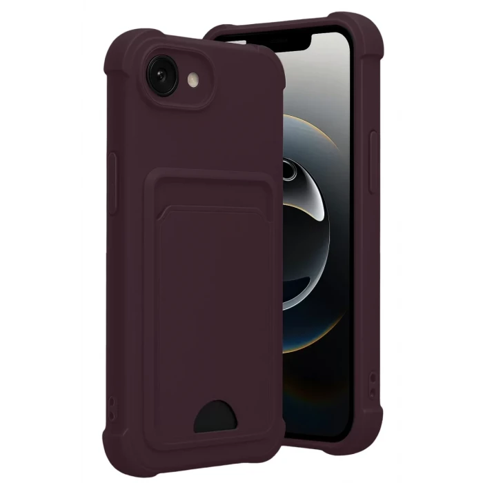 Newface Apple iPhone 16E Kelvin Kartvizitli Silikon - Derin Mor