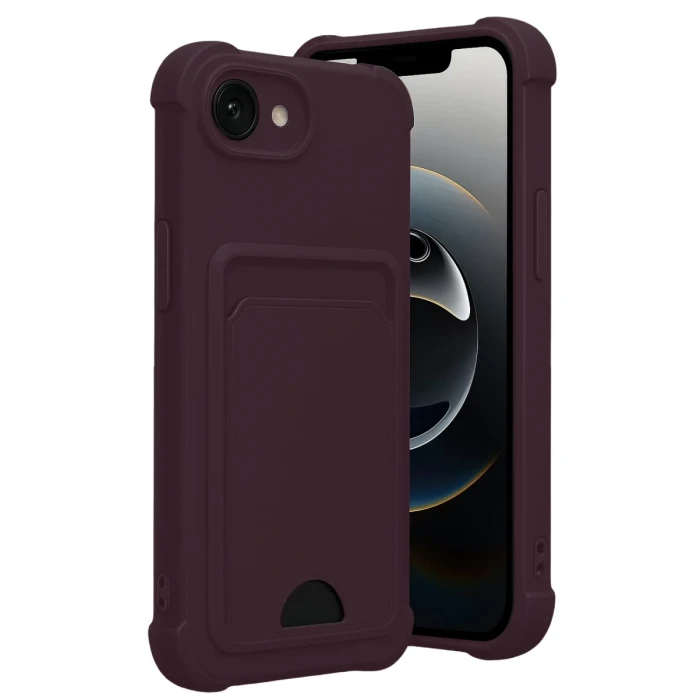 Newface Apple iPhone 16E Kelvin Kartvizitli Silikon - Derin Mor