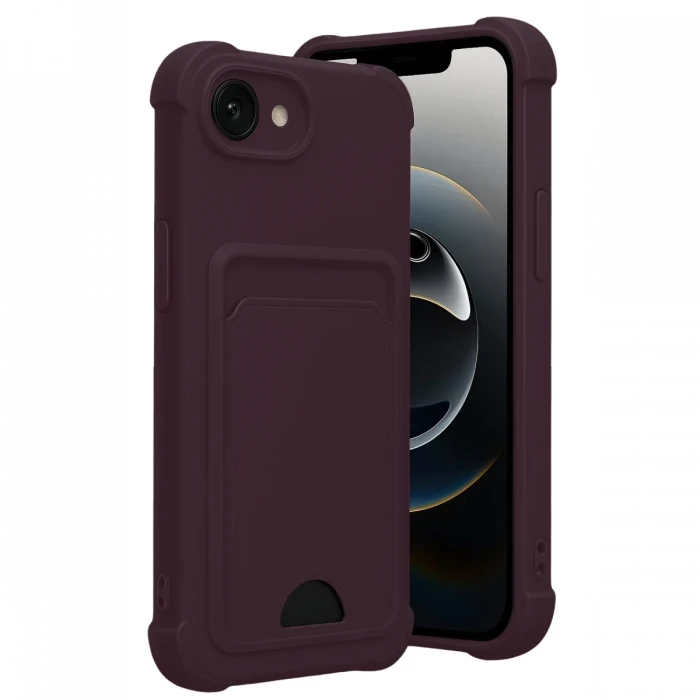 Newface Apple iPhone 16E Kelvin Kartvizitli Silikon - Derin Mor