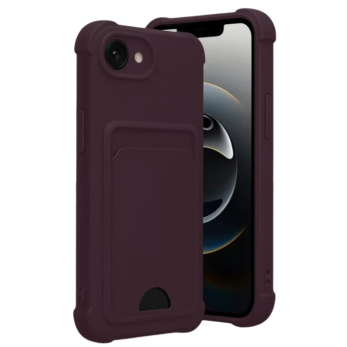 Newface Apple iPhone 16E Kelvin Kartvizitli Silikon - Derin Mor