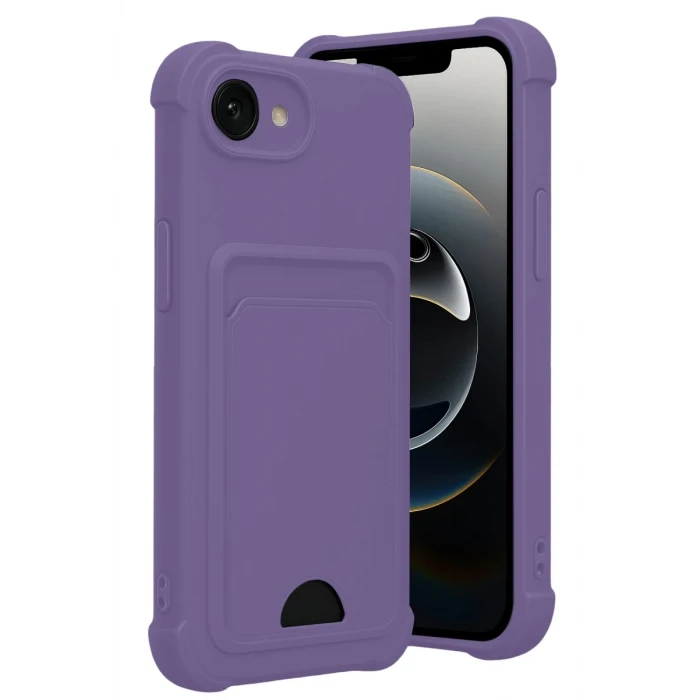 Newface Apple iPhone 16E Kelvin Kartvizitli Silikon - Lila