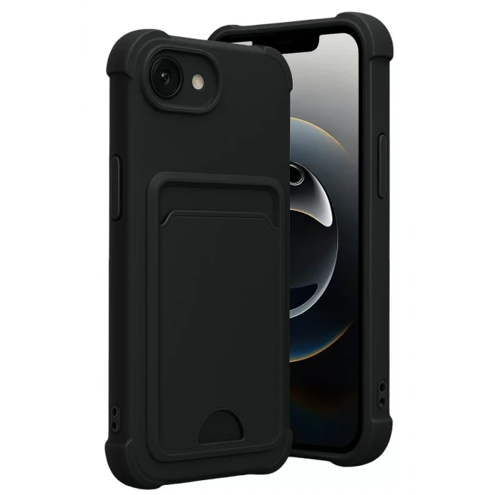 Newface Apple iPhone 16E Kelvin Kartvizitli Silikon - Siyah
