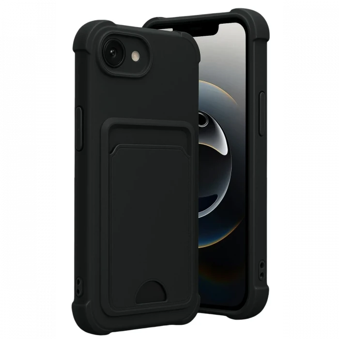 Newface Apple iPhone 16E Kelvin Kartvizitli Silikon - Siyah
