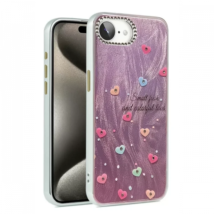 Newface Apple iPhone 16E Kılıf Blade Aynalı Desenli Kapak - Desen 8