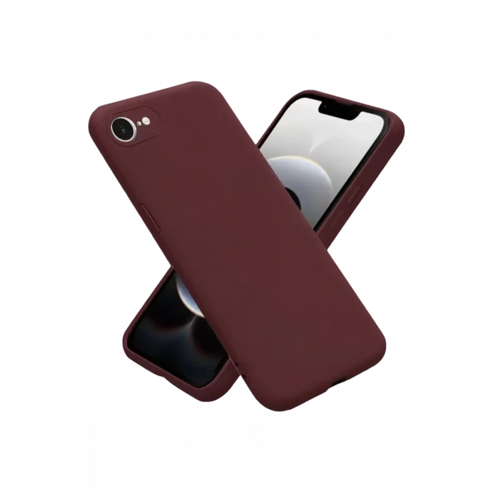 Newface Apple iPhone 16E Kılıf First Silikon - Bordo