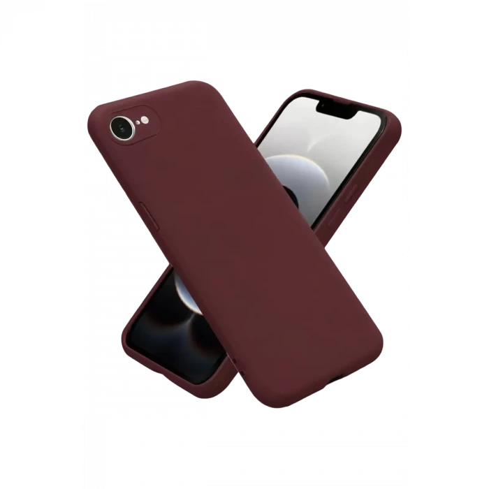 Newface Apple iPhone 16E Kılıf First Silikon - Bordo