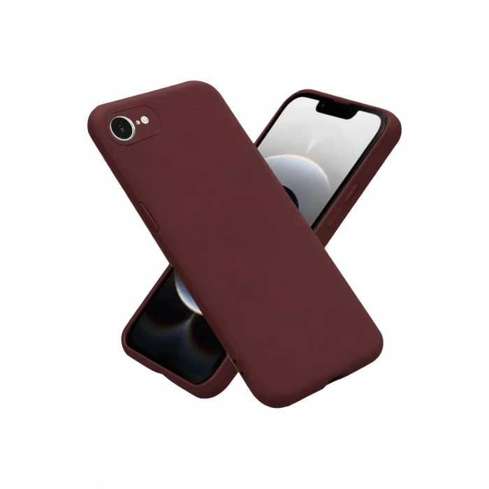 Newface Apple iPhone 16E Kılıf First Silikon - Bordo