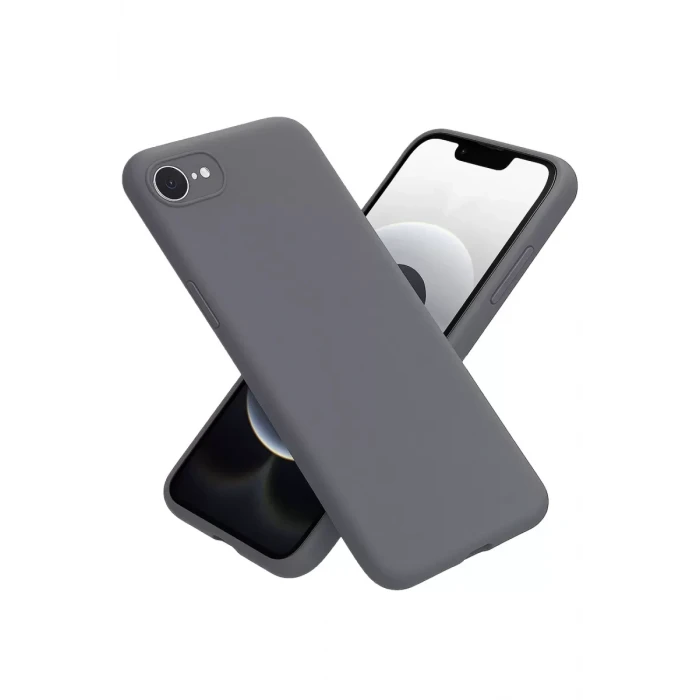 Newface Apple iPhone 16E Kılıf First Silikon - Gri