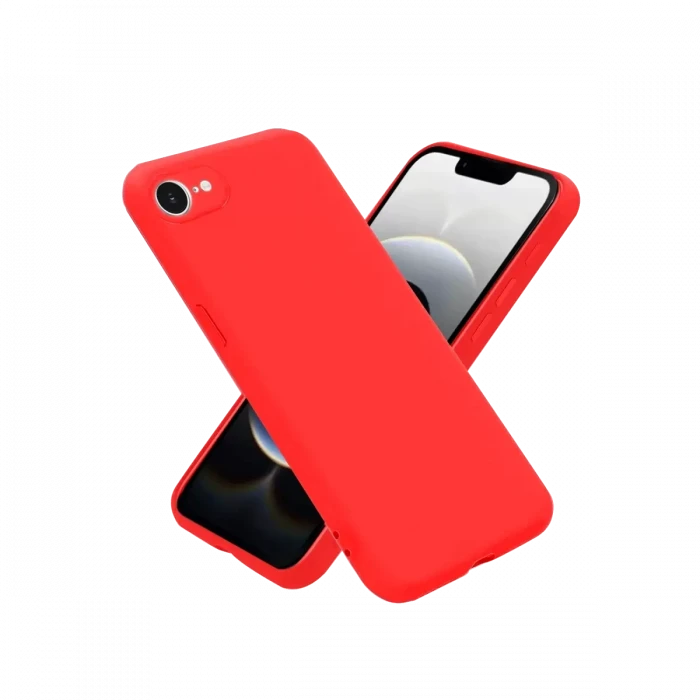 Newface Apple iPhone 16E Kılıf First Silikon - Kırmızı