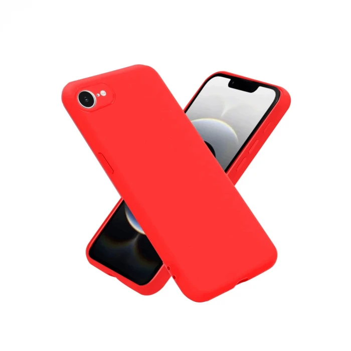 Newface Apple iPhone 16E Kılıf First Silikon - Kırmızı