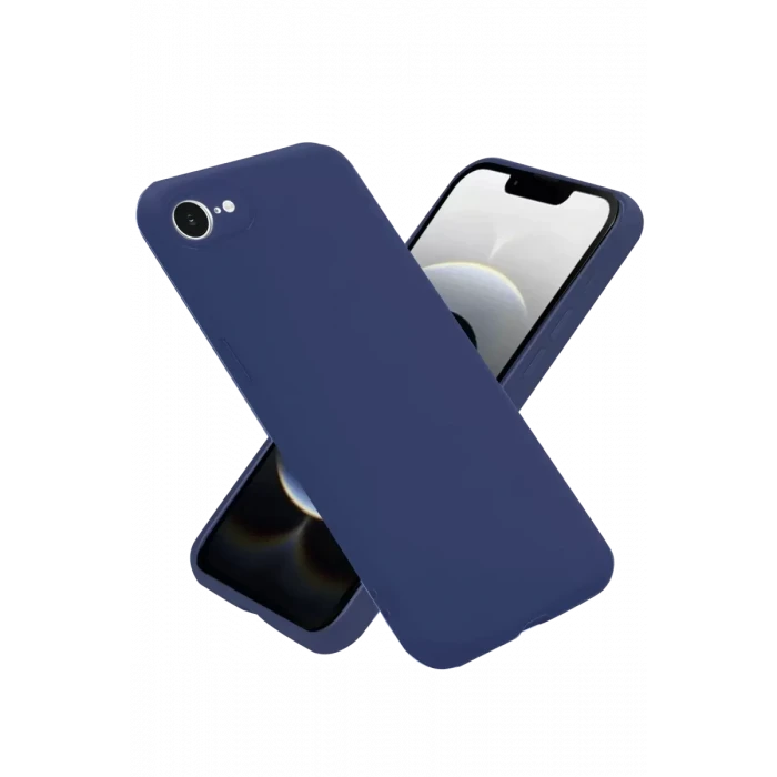 Newface Apple iPhone 16E Kılıf Nano içi Kadife Silikon - Lacivert