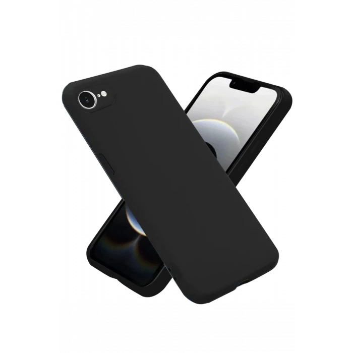 Newface Apple iPhone 16E Kılıf Nano içi Kadife Silikon - Siyah