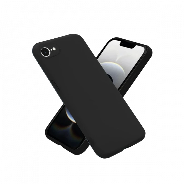 Newface Apple iPhone 16E Kılıf Nano içi Kadife Silikon - Siyah