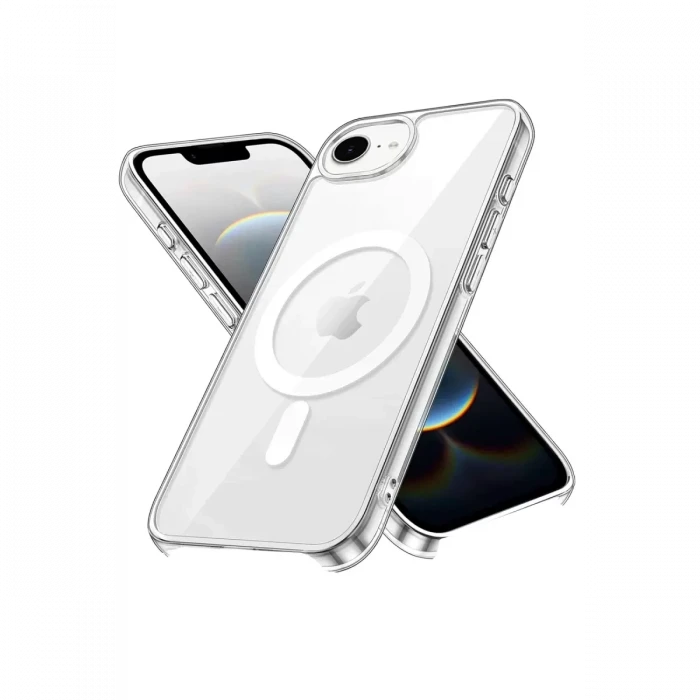 Newface Apple iPhone 16E Kılıf Pc Real Magsafe Kapak - Şeffaf
