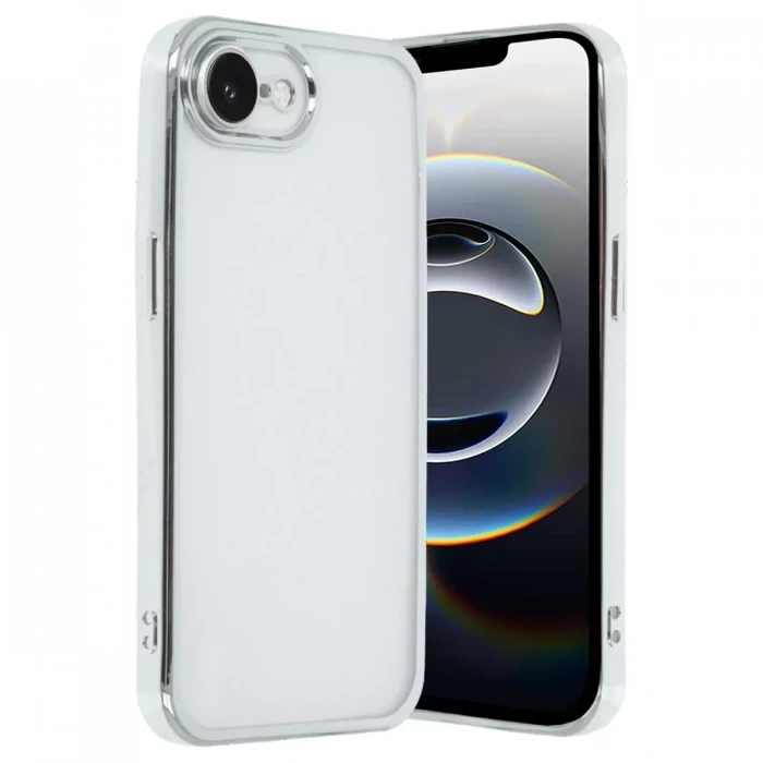 Newface Apple iPhone 16E Kılıf Razer Lensli Silikon - Gümüş