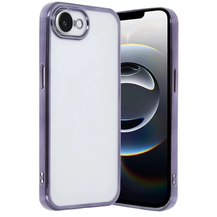 Newface Apple iPhone 16E Kılıf Razer Lensli Silikon - Mor