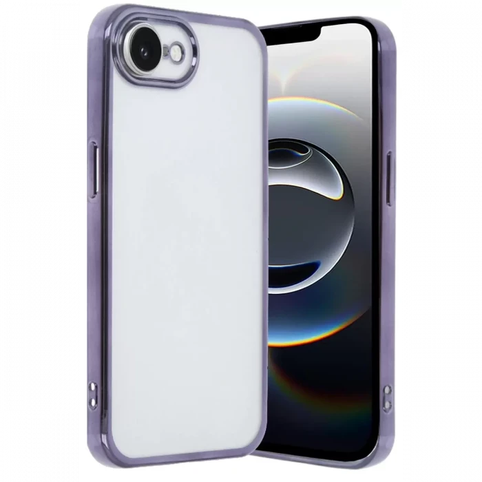 Newface Apple iPhone 16E Kılıf Razer Lensli Silikon - Mor