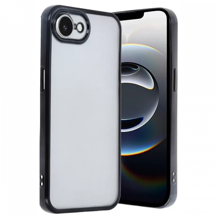 Newface Apple iPhone 16E Kılıf Razer Lensli Silikon - Siyah