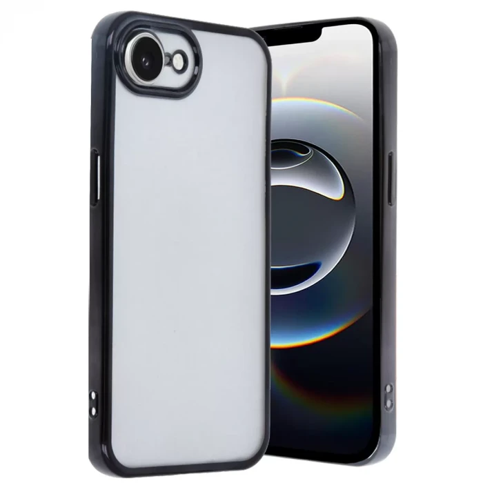 Newface Apple iPhone 16E Kılıf Razer Lensli Silikon - Siyah