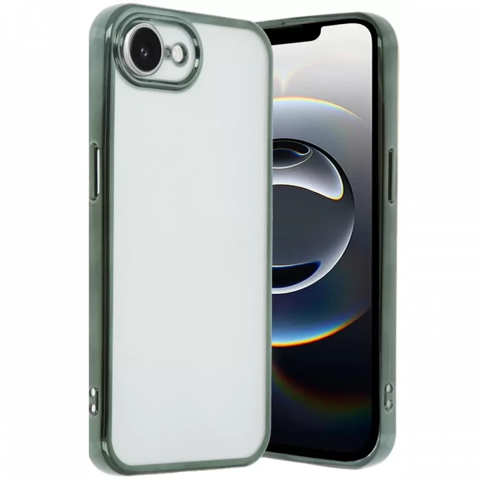 Newface Apple iPhone 16E Kılıf Razer Lensli Silikon - Yeşil