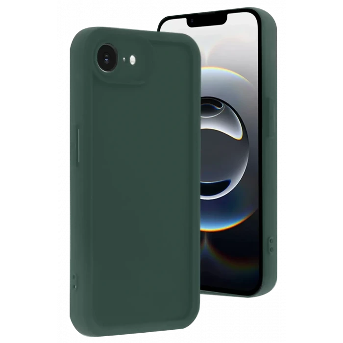 Newface Apple iPhone 16E Kılıf Viera Silikon - Koyu Yeşil