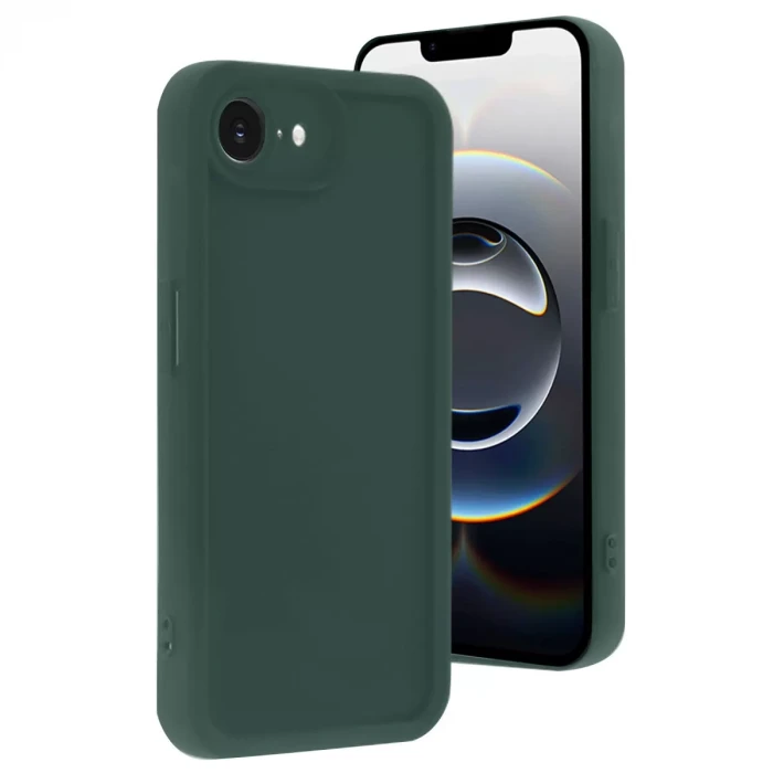 Newface Apple iPhone 16E Kılıf Viera Silikon - Koyu Yeşil