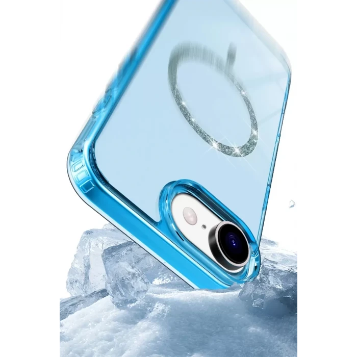 Newface Apple iPhone 16E Live Diamond Magsafe Kapak - Yeşil