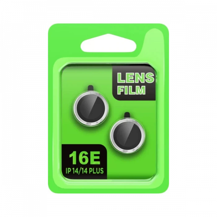 Newface Apple iPhone 16E Raze Metal Kamera Lens - Gümüş