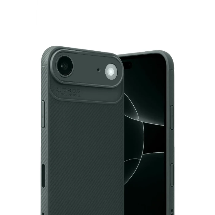 Newface Apple iPhone 17 Air Auto Focus Karbon Kapak - Koyu Yeşil