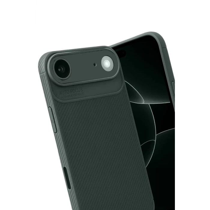 Newface Apple iPhone 17 Air Auto Focus Karbon Kapak - Koyu Yeşil