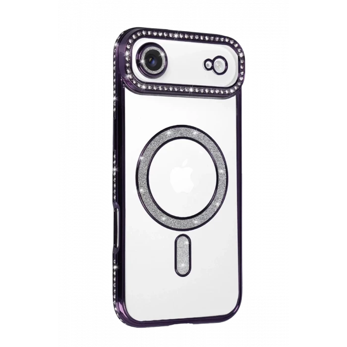 Newface Apple iPhone 17 Air Joke Simli Magneticsafe Kılıf - Derin Mor